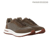Loro Piana Week End Walk Wool Thick Sole Lace Low Top Lifestyle Shoes Men's Brown Green #332220