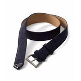 Prada Men's Suede Belt Silver Gold Rose Gold Logo Embellishment Jewelry Accessories #81219