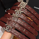 Chanel CC Leather Belt Metal Cowhide 30mm#390634