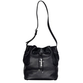 Chrome Hearts Black Drawstring Crossbody Bag With 925 Sterling Silver Hardware Spacious Stylish And Vintage-inspired Bucket Bags #196260