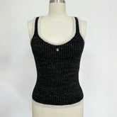 Chanel Women's Vest Summer Color Block Round Neck Sleeveless Logo Embellished Starry Sky Tank Top #78274