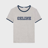 Celine Men's Logo Printed Summer Cotton Jersey Solid Color Round Neck Short Sleeve T-Shirt #76964