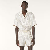 Loro Piana Federico Men's Spring Summer Printed Lapel Single Breasted Shirt Loose Straight Casual Pants Ngvp #1722