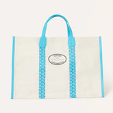 Goyard 2026 Limited Edition Méditerranée Turquoise Blue Two-tone Canvas Beach Bag Stylish Casual Large-capacity Shopping Bag Bags #84432A