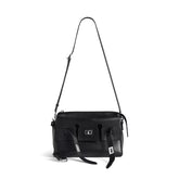 Balenciaga Bel Air Men's Solid Color Distressed Silver Metal Accessory Cowhide Messenger Bag Shoulder Bags #77339