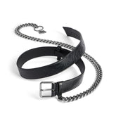 Balenciaga Men's Logo Monaco Chain Strap Belt Solid Color Width 3.5cm Accessories Ngvp #1379
