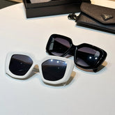 Prada Women's Triangle Logo Solid Color Acetate Irregular Shape Sunglasses Eyeglasses Glasses #97988