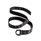 Balenciaga Men's Monogrammed Black Canvas Fabric Belt #75363