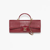 Chanel 26A Chain Handle Bag Burgundy Lizard Embossed Stylish And Versatile Bag Bags AP5280 #197506