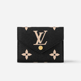 Louis Vuitton Women's Retro Fashion Logo Printing Black Folding Short Cowhide VICTORINE Wallet Bags M80968 #71619