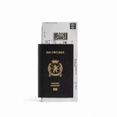 Balenciaga Men's Solid Color Alphabet Logo Embossed Lambskin Passport Case Wallet Cell Phone Bag Bags #195349