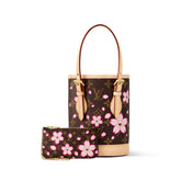 Louis Vuitton LV x TM NANO BUCKET Women's Adjustable Simple Letter Print Coated Canvas Bucket Bag Shoulder Handbag Bags #76638
