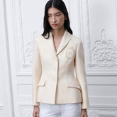 DIOR Dior M¨¦daillon Embroidered Bar Jacket Ecru Wool and Silk #379223