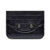 Balenciaga Le Cagole Distressed Silver Metal Accessory Logo Wallet Fine Grain Leather Card Holder Card Case Women's Black Bag Bags 764332210KR1000 Ngvp #1995