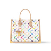 Louis Vuitton LV x TM ONTHEGO Women's Colorful Letter Print Adjustable Shoulder Strap Coated Canvas Patchwork Cowhide Tote Shopping Bag Crossbody Bags #75635
