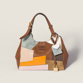 MiuMiu Patchwork Leather Bag Oak Brown Color Matching #333001