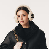 Chanel Top-quality Version Earmuffs Shearling Lambskin Black Ecru #333992