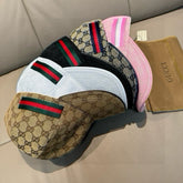 Gucci Lido Decorative Striped Webbing Gg Canvas Baseball Cap Men Women Fashion Trend Embroidery Versatile Spring And Summer Casual Hats #81113