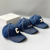 Celine Men Women Fashion Vintage Cowboy Letter Embroidery Baseball Cap Blue Casual Duck Hat #75545