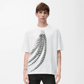 Loewe Men's Spring And Summer Feather Print Solid Color Cotton Loose Round Neck Short Sleeve T-Shirt Ngvp #1852