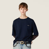 MiuMiu Women's Spring/autumn Fashion Casual Two Piece Color Block Round Neck Striped Long Sleeve Plain Knit T-Shirt #78389