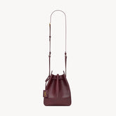 SAINT LAURENT Women's Solid Colour Adjustable Shoulder Strap Leather Drawstring Shoulder Bucket Bag Bags #76825