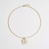 DIOR Dior Sparkling Clover Necklace Gold-Finish Metal and Mother-of-Pearl #385656