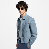 Louis Vuitton TYPE II Men's Spring/autumn Fashion Casual Collared Single Breasted Classic Printed Suede Leather Long Sleeved Jacket #78379