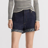 Dior Women's Summer Monogrammed Blue Denim Shorts #75874