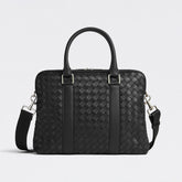 Bottega Veneta Intrecciato Men's Solid Color Adjustable Detachable Shoulder Strap Woven Calfskin Briefcase Handbag Bag Bags #77473