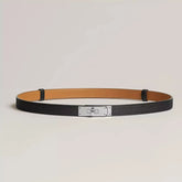 Hermes Black Leather Fine Decorative Waistband #21724