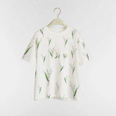DIOR Oversized T-Shirt White Cotton Jersey with Multicolor Lily of the Valley Motif #377093