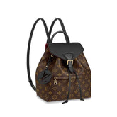 Louis Vuitton Montsouris Women's Brown Letter Print Canvas and Leather Backpack Bag Bags #77524
