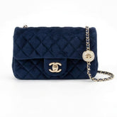 Chanel 25a Diamond Ball CF Velvet Clutch Women's Fashionable Exquisite Mini Crossbody Chain-Strap Flap Bag #193617