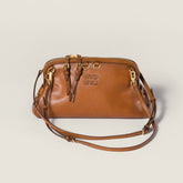 MiuMiu Women's Caprice Calfskin Small Backpack Shoulder Bag Fashionable Brown Clutch Retro Brown 5BF131 #194801