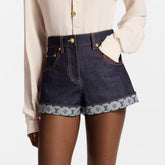Louis Vuitton Women's Summer Solid Color Turn-Up Mini Pocket Denim Shorts #77818