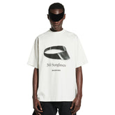 Balenciaga Men's And Women's Summer Graphic Print White Round Neck Cotton Short Sleeve T-shirt #75926