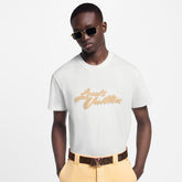 Louis Vuitton Men's Summer Logo Embroidered Solid Color Straight Leg Crew Neck Short Sleeve T-Shirt #81483