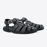 Prada Triangle Logo Cage Fisherman Sandals #383743