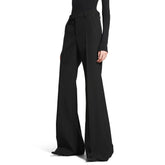 Balenciaga Women's Four Seasons Mid Waist Solid Color Zipper Casual Pants Flared Pants Ngvp #1838