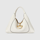 Gucci Softbit Women's Solid Color Horsebit Buckle Leather Tote Shoulder Bag Bags #76195