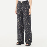 Chanel Women's Spring/Fall Fashion Casual Patterned Print Straight-Leg Relaxed Fit Jeans Pants #78615