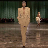 Saint Laurent Women's Sand-Colored Thin Suit Double-Breasted Six-Button Jacket Pants #321905