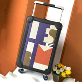 Hermes R.M.S Classic Fashion Pattern Printed Pull-along Canvas Cowhide Leather Luggage Bags #78183