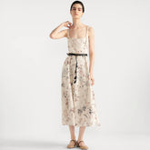 Dior Millefiori Pattern With Belt Women's Spring Summer Fashion Elegant Long Vest Dress Slim Printed Dress Dresses Ngvp #1961