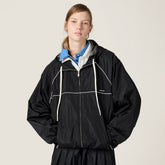 MiuMiu Women's Spring/Summer Solid Color Technical Fabric Sun Protection Zipper Long Sleeve Jacket #77948