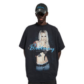 Balenciaga Men's Women's Britney Spears Series Shrunk T-Shirt Summer Round Neck Solid Color Short Sleeve Top #77649