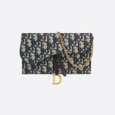 Dior Women's Fashion Classic Oblique Printed Embroidered Leather Saddle Chain Handbag Shoulder Bag Crossbody Bag Bags S5614CTZQ_M928 #78438