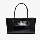Chanel Spring/Summer 2026 Crocodile-Embossed Leather Handbag Classic Double C Metal Logo Stylish and Elegant Large-Capacity Clutch Bags Bag #195597