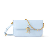 Louis Vuitton WALLET ON CHAIN LV BLOOM Women's Solid Color Metal Chain Shoulder Strap Cowhide Leather Handbag Single Shoulder Crossbody Bag Bags #77333
